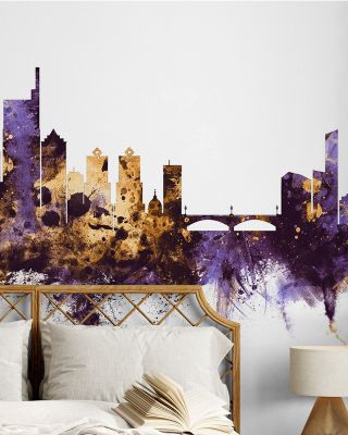 Philadelphia Skyline Purple & Gold