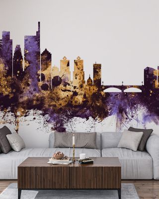 Philadelphia Skyline Purple & Gold