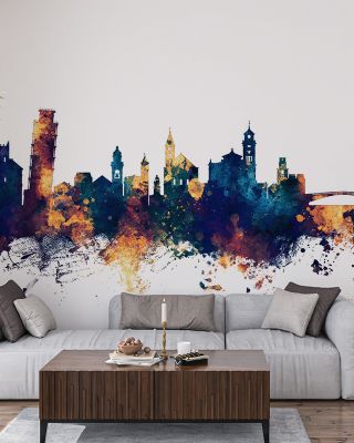 Pisa Italy Skyline Blue & Bronze