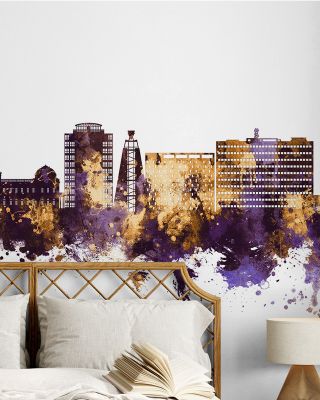 Port-au-Prince Haiti Skyline Purple & Gold