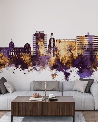 Port-au-Prince Haiti Skyline Purple & Gold