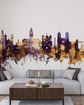 Porto Portugal Skyline Purple & Gold