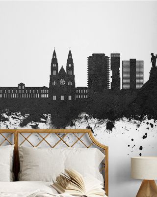 Quito Ecuador Skyline Black & White