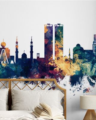 Ras Al Khaimah Skyline Blue & Bronze