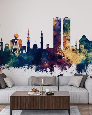 Ras Al Khaimah Skyline Blue & Bronze