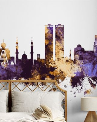 Ras Al Khaimah Skyline Purple & Gold