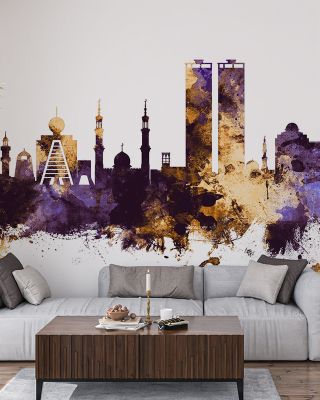 Ras Al Khaimah Skyline Purple & Gold