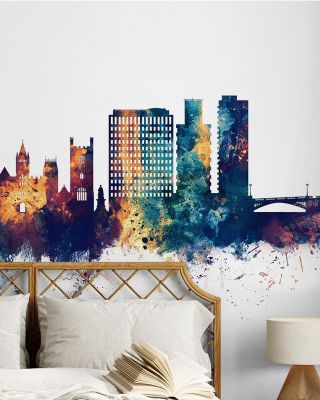 Reading England Skyline Blue & Bronze