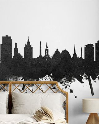 Riga Latvia Skyline Black & White