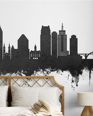 Saint Paul Minnesota Skyline Black & White