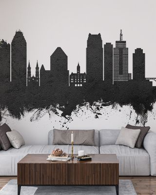 Saint Paul Minnesota Skyline Black & White