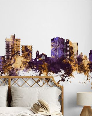 San Mateo California Skyline Purple & Gold