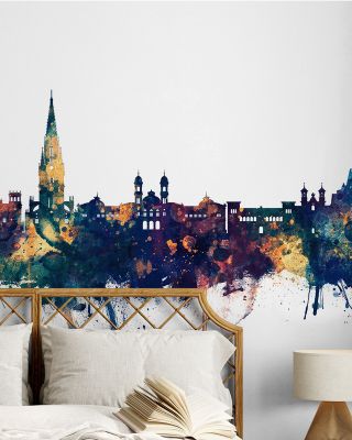 San Sebastian Spain Skyline Blue & Bronze