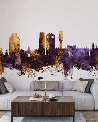Santiago de Chile Skyline Purple & Gold