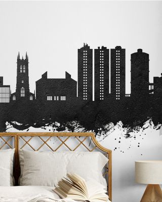Scunthorpe England Skyline Black & White