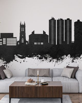 Scunthorpe England Skyline Black & White