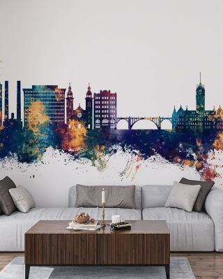 Spokane Washington Skyline Blue & Bronze
