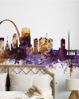 St Louis Missouri Skyline Purple & Gold