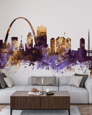 St Louis Missouri Skyline Purple & Gold