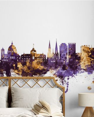Strasbourg France Skyline Purple & Gold