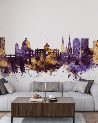 Strasbourg France Skyline Purple & Gold