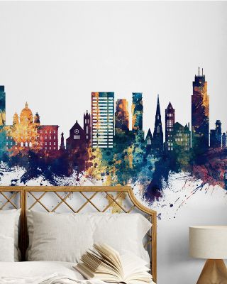 Syracuse New York Skyline Blue & Bronze