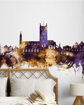 Tewkesbury England Skyline Purple & Gold