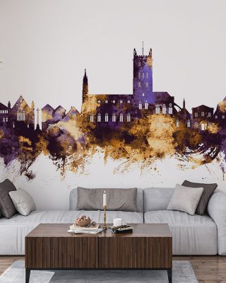 Tewkesbury England Skyline Purple & Gold