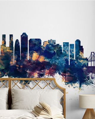 Tokyo Japan Skyline Blue & Bronze