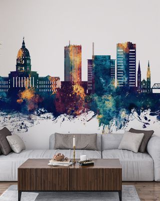 Topeka Wyoming Skyline Blue & Bronze
