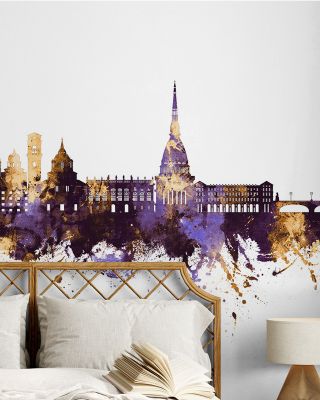 Turin Italy Purple & Gold