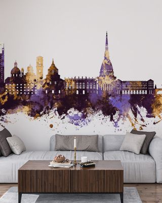 Turin Italy Purple & Gold