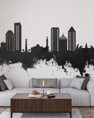 Umm Al Quwain Skyline Black & White