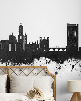 Valladolid Spain Skyline Black & White