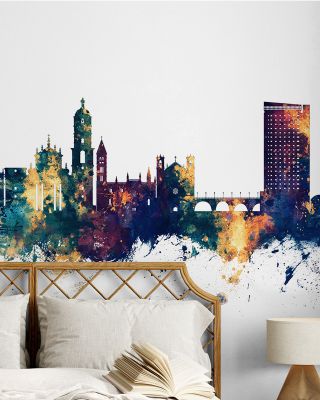 Valladolid Spain Skyline Blue & Bronze