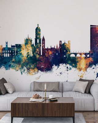 Valladolid Spain Skyline Blue & Bronze