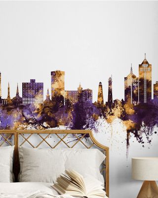 Virginia Beach Skyline Purple & Gold