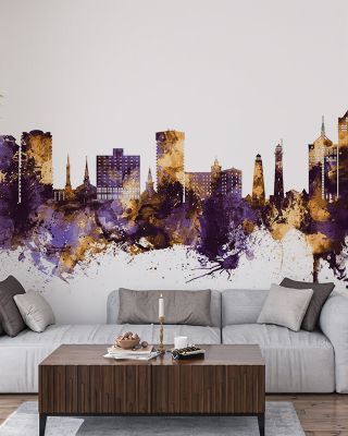 Virginia Beach Skyline Purple & Gold