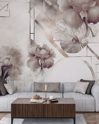 Watercolor Geometry Brown