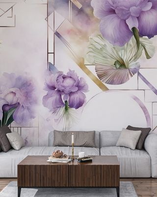 Watercolor Geometry Purple