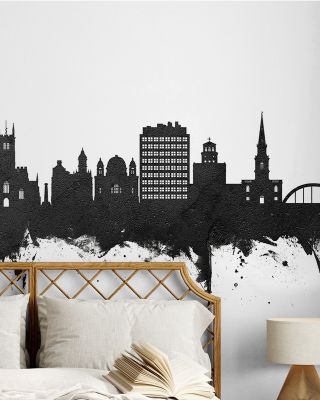 Wolverhampton England Skyline Black & White