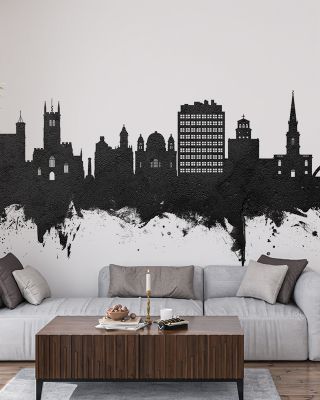 Wolverhampton England Skyline Black & White