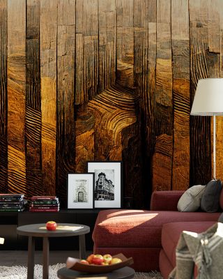 Annual Rings Rustic Wood Wallpaper