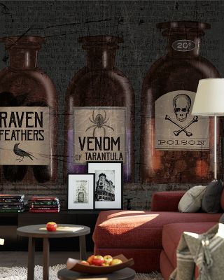 Apothecary Harvest Vintage Botanical Wallpaper