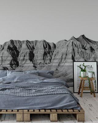 Badlands Black And White Scenic Wallpaper