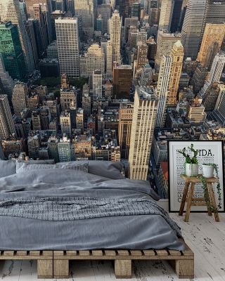City from Above Aerial View Wallpaper