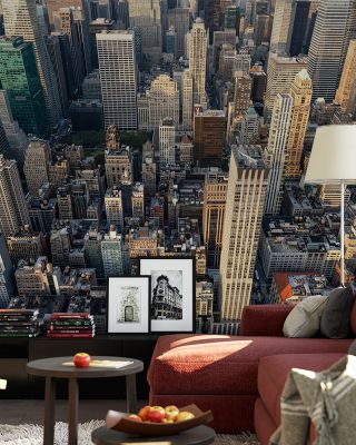 City from Above Aerial View Wallpaper