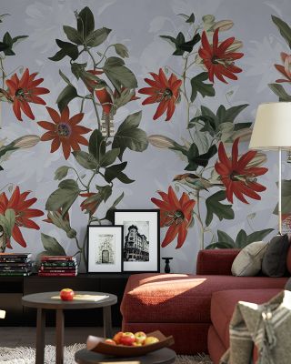 Contemporary Clematis Floral Wallpaper Mural