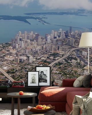 Downtown Miami Urban Skyline Wallpaper