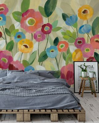 Fairy Tale Flowers V Whimsical Floral Wallpaper